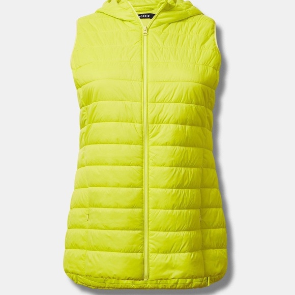 Torrid Lightweight Packable Puffer Vest, Yellow, size 1 (14-16), NWT - Picture 2 of 16